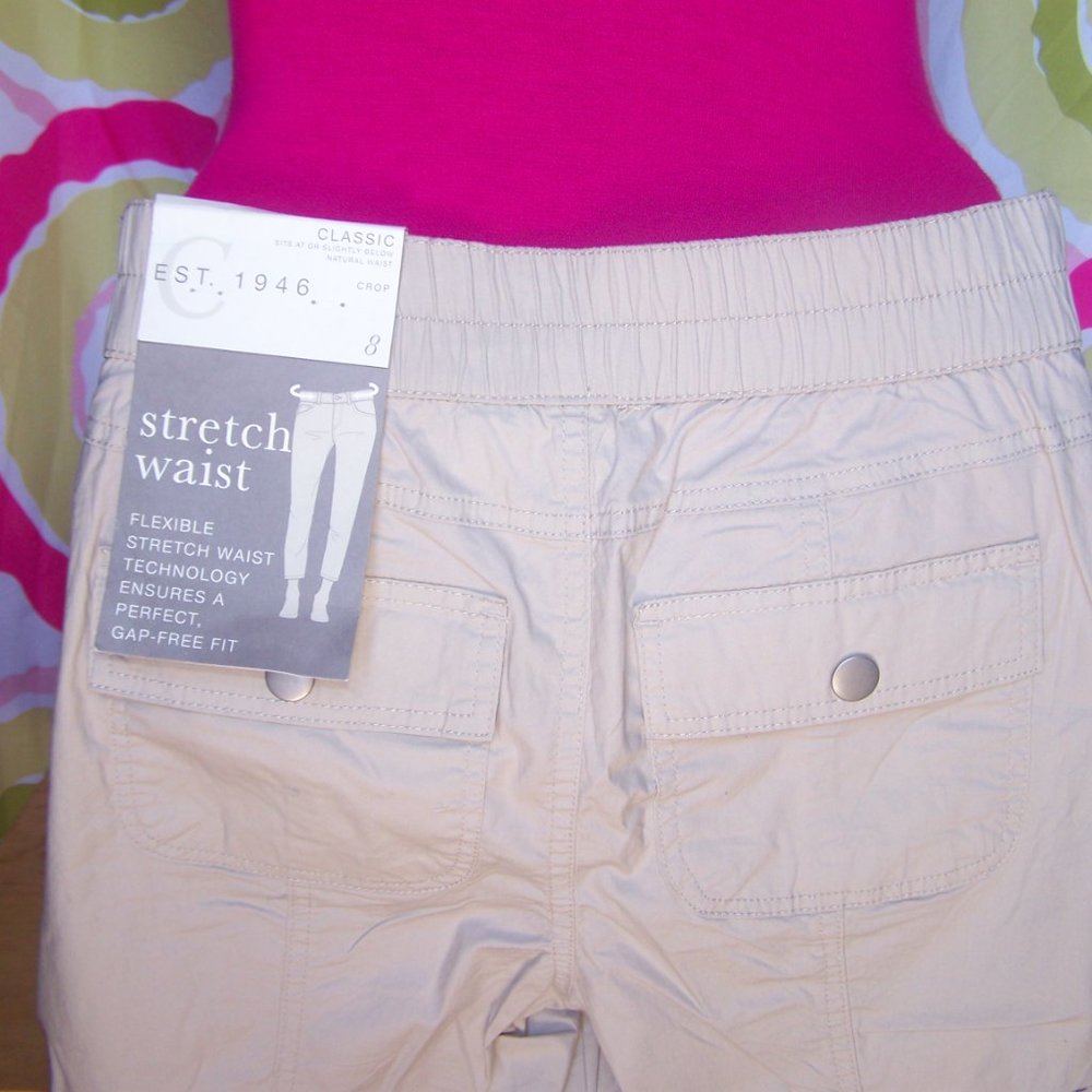 Cato NWT Beige Classic Crop Pants Sz 8 - Picture 7 of 8